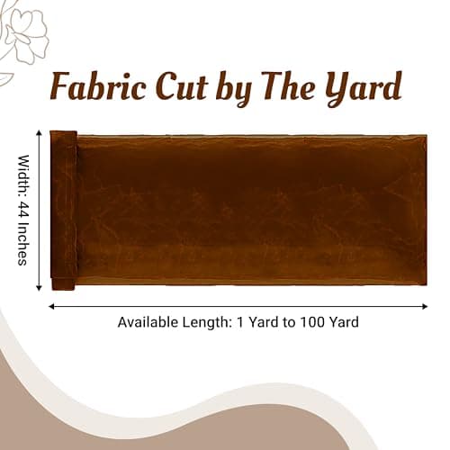 MDS® Pack of 5 Yard Sheer Organza Fabric for Wedding Party Home Event Banquet Decorations, Backdrop Curtain Craft Dress Sewing Fashion DIY Crystal Organza Tulle Fabric Bolt 44” Wide - Bronze