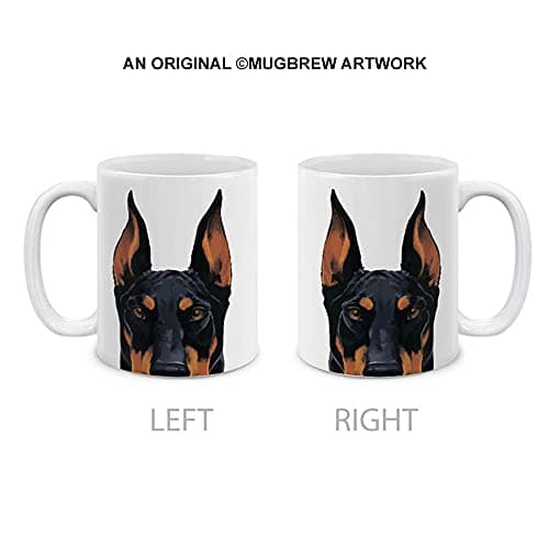 MUGBREW Black Rust Doberman Pinscher Dog Ceramic Coffee Mug Tea Cup, 11 OZ