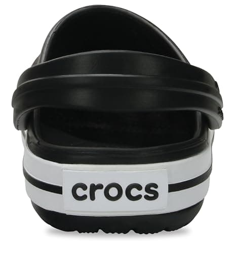 Crocs Unisex-Child Crocband Clogs, Kids and Toddler Shoes, Black/White, 12 Little Kid