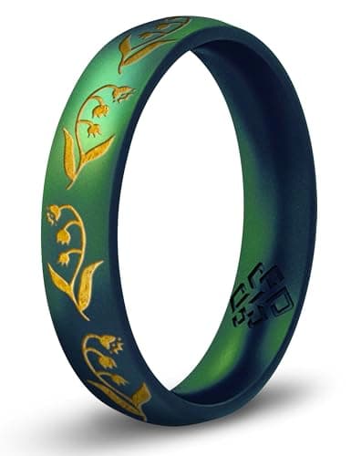 Knot Theory May Flower Gold Ink Green Enchanted Silicone Size 5 4mm