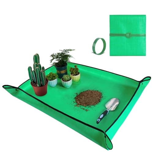 HNXTYAOB 39.5"x 31.5" Large Repotting Mat for Plant Transplanting and Mess Control Thickened Waterproof Potting Tray Plant Gifts for Women Green