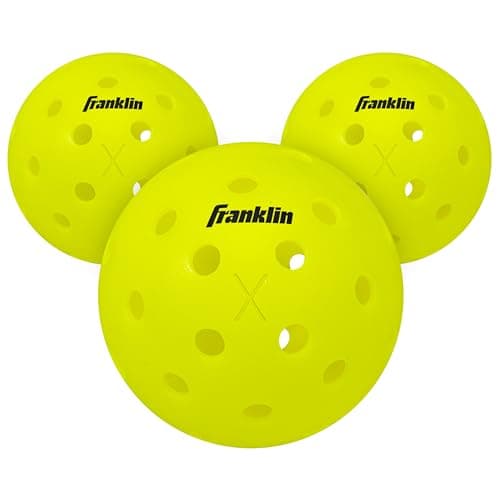 Franklin Sports Outdoor Pickleballs - X-40 Pickleball Balls - USA Pickleball (USAPA) Approved - 3 Pack Outside Pickleballs - Optic Yellow - US Open Ball