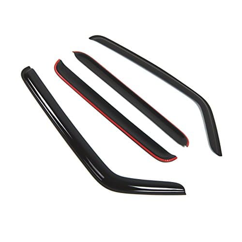 Tuningpros WD2-245 Dark Smoke 4 Pcs Set Window Visor (Outside Mount) Deflector Rain Guard Compatible with 2006-2010 Hummer H3 H3T