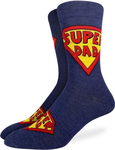 Good Luck Sock Men's Super Dad & Father's Day Socks, Adult, Shoe Size 7-12