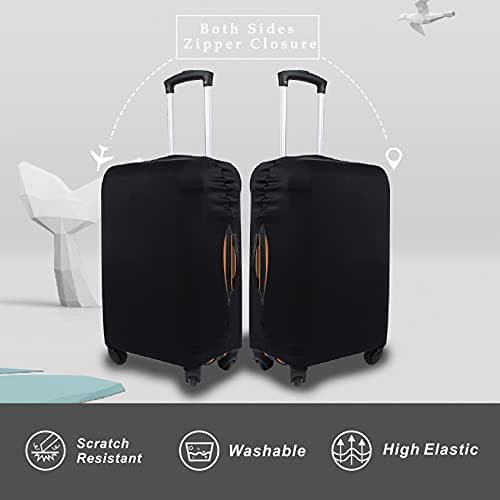 Explore Land Travel Luggage Cover Suitcase Protector Fits 27-30 Inch Luggage (Black, L)