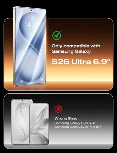 MAGIC JOHN 2PACK 3rd Gen for Samsung Galaxy S26 Ultra Screen Protector, One-Pull Easy Install, Smooth Touch, Auto-Align Screen, Support Fingerprint Unlock, 9H Glass, Anti-Scratch