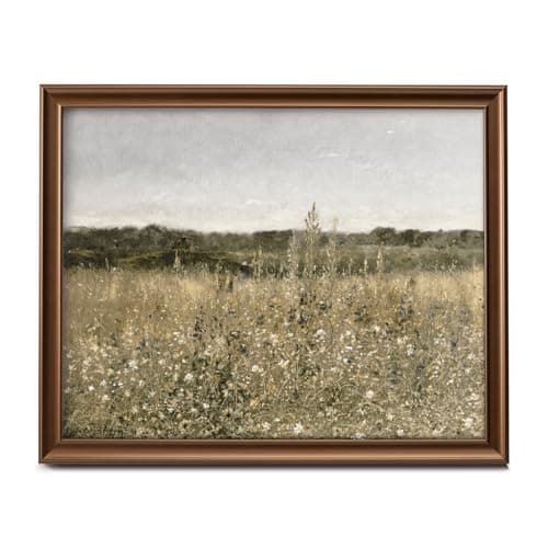 16 PCS Framed Vintage Canvas Wall Art Decor, Landscape Farmhouse Wall Prints for Bedroom Bathroom Office, Rustic Posters for Living Room Aesthetic, Nature Painting Artwork