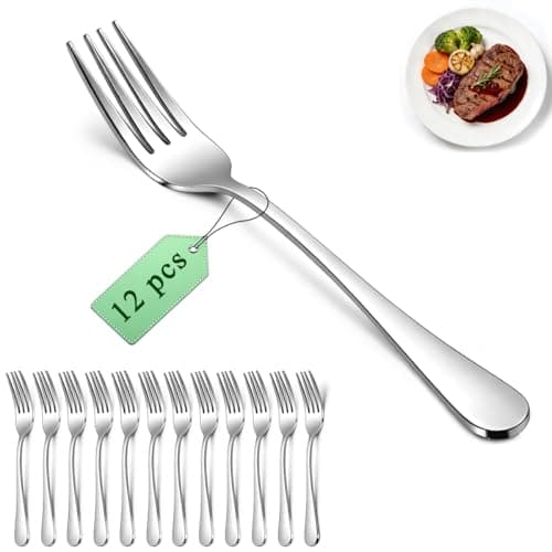 Berglander Dinner Forks Set 12pcs 18.5cm, Stainless Steel Table Fork, Dessert Salad Forks, Flatware Silverware Fork for Restaurant, Hotel, Bulk Value, Affordable, Dishwasher Safe