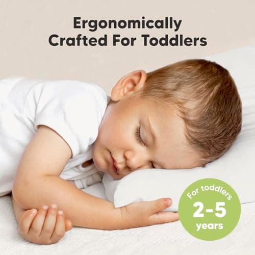Toddler Pillow with Pillowcase, 13x18 My Little Dreamy Pillow (Soft White)