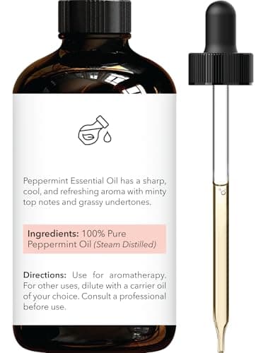 Brooklyn Botany Peppermint Essential Oil - Huge 118 ml - 100% Pure and Natural - Premium Grade with Dropper - for Aromatherapy and Diffuser