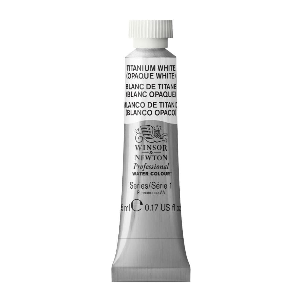 Winsor & Newton Acuarela Profesional - Pintura de Acuarela, Alta Luminosidad, Resistente a la Luz, Calidad de Archivo, Tubo de 5ML, Color Blanco De Titanio
