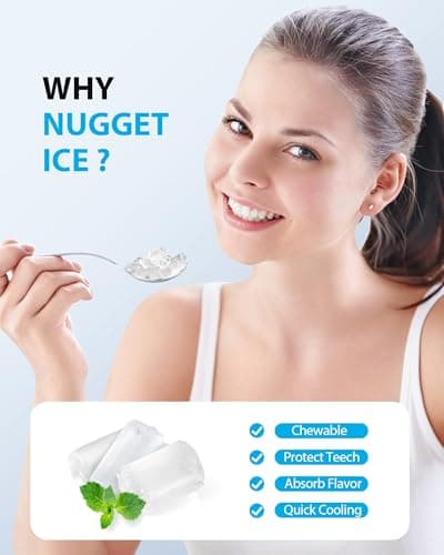 Aeitto Nugget Ice Maker 40Lbs/24H, Countertop Soft Chewable Ice Pebble Ice Machine, One-Click Operation, Auto Self-Cleaning Ice Makers with Scoop&Basket for Home, Office, Kitchen, Party (Grey)