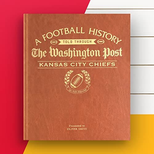 Signature gifts Personalized Football History Book - Kansas City Sports Fan Gift - A Pro Football History Told Through Newspaper Archive Coverage - Add a Name Gold Foil Embossed for Free (Chiefs)
