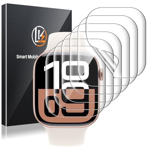 LK 6 Pack for Apple Watch Series 11/ Series 10 Screen Protector 42mm - Anti-Scratch, Self-Healing Soft TPU Screen Protector for Apple Watch 42mm, Bubble Free, HD Transparent, Touch Sensitive