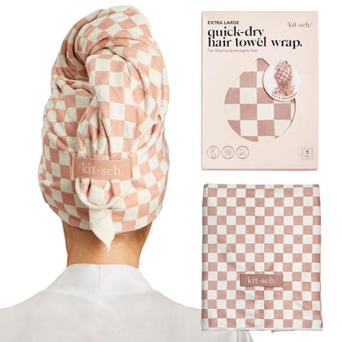 Kitsch XL Plush Microfiber Hair Towel Wrap for Women - Terracotta, 40x24 in