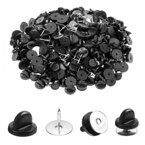 50 Pares Broche de Goma para Insignia, Pasadores de Goma para Solapa, Embrague de Mariposa con Pasador de Seguridad, para Broches, Solapas, Sombreros, Uniformes, Insignias, Alfileres de Corbata