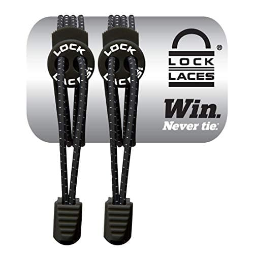 Lock Laces (Elastic Shoelace and Fastening System) (Black)