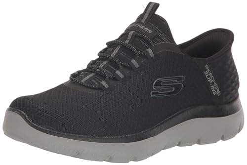 Skechers Men's Summits High Range Hands Free Slip-in Sneaker, Black/Charcoal, 10.5