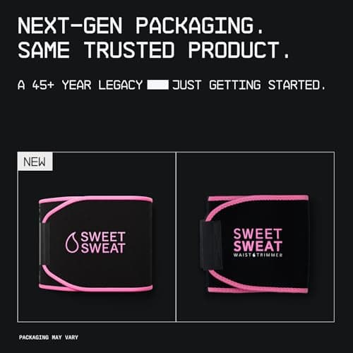 Sports Research Sweet Sweat® Waist Trimmer for Women and Men - Sweat Band Waist Trainer for High-Intensity Training & Workouts Black/Pink