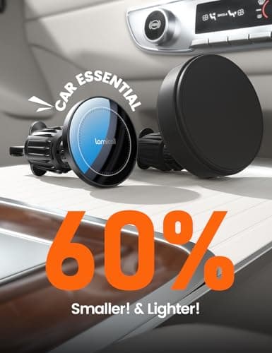 Lamicall 15W for Magsafe Car Mount Charger - Wireless Vent & Dashboard Magnetic Phone Holder Charger Mount, for iPhone 17, 17 Pro, 17 Pro Max, iPhone 16 15 14 for MagSafe Accessories, Car Accessories