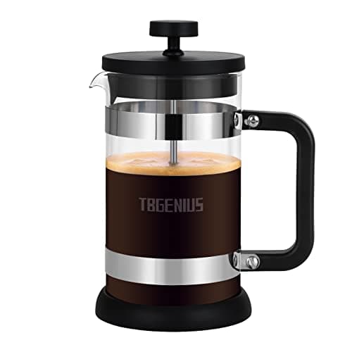 TBGENIUS French Press Coffee Maker, 21 oz, Thickened Borosilicate Glass