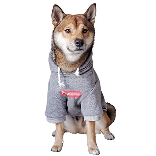 ChoChoCho Pup Dog Hoodie, Dog Sweater, Fashion Dog Clothes, Pet Clothing Cotton Cat Hoodies Stylish Streetwear Sweatshirt Gray Tracksuits Outfit for Dog Cat Puppy Small Medium Large (L)