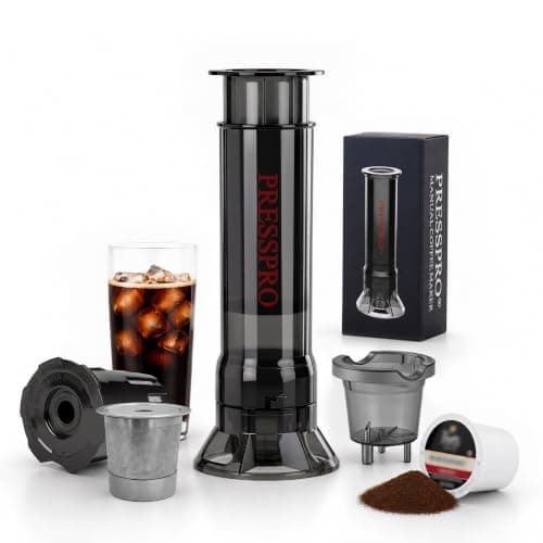 Camping French Press - Portable Coffee Maker for K Cup Pods and Grounds