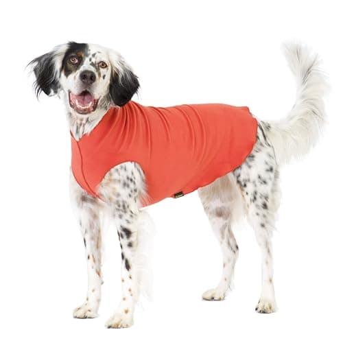Goldpaw Stretch Fleece Dog Sweater - with Spandex for 4-Way Stretch - Soft, Comfortable Dog Coat - Machine Washable - Made in the USA - Paprika - Size 12