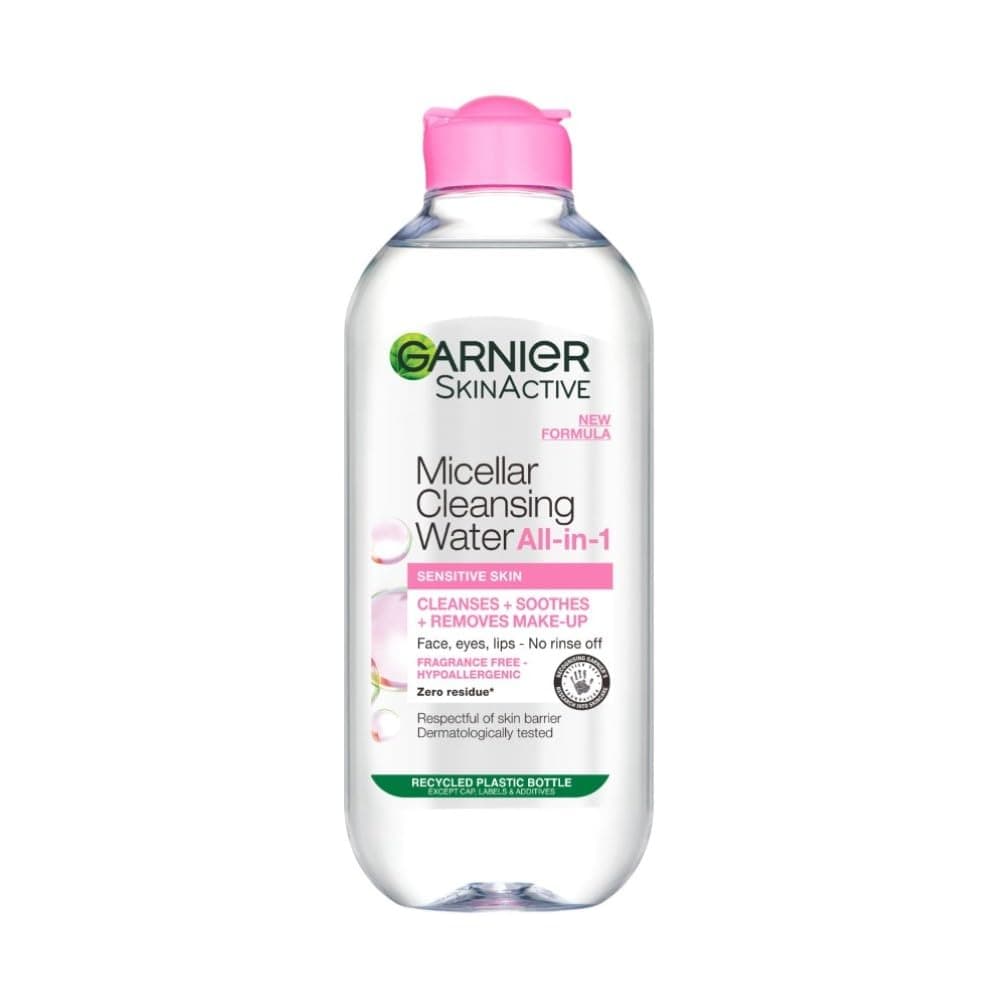 Garnier Micellar Cleansing Water, Gentle face Cleanser & Makeup Remover, Fragrance-Free, Vegan Formula, Suitable For All Skin Types, Even Sensitive, Skin Active, 400ml 400 ml (Pack of 1)