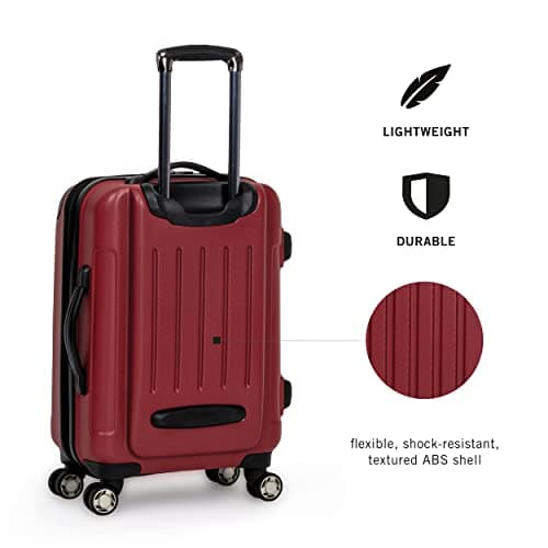 Kenneth Cole REACTION Renegade Luggage Expandable 8-Wheel Spinner Lightweight Hardside Suitcase, Scarlet Red, 3-Piece Set (20"/24"/28")