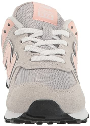 New Balance Kids 574 V1 70s Racing Lace-up Sneaker, RAIN Cloud/Pink Haze, 4.5 M Big Kid (8-12 Years)