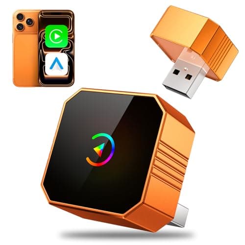 2026 Aimoon Mini Wireless CarPlay Adapter Upgrade Wired to Wireless for CarPlay & Android Auto Plug and Play Fast Auto-Reconnect Stable Control Zero Delay Car Play for iPhone iOS 10+ Android 11+