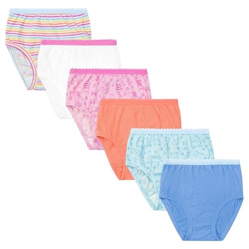 Fruit Of The Loom Girls 6 Pack Assorted Seamless Briefs, Assorted, 4-5T US