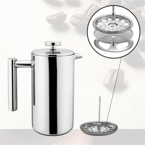 VIAENKFG Insulated French Press Home Hand Brew Filter Coffee Maker
