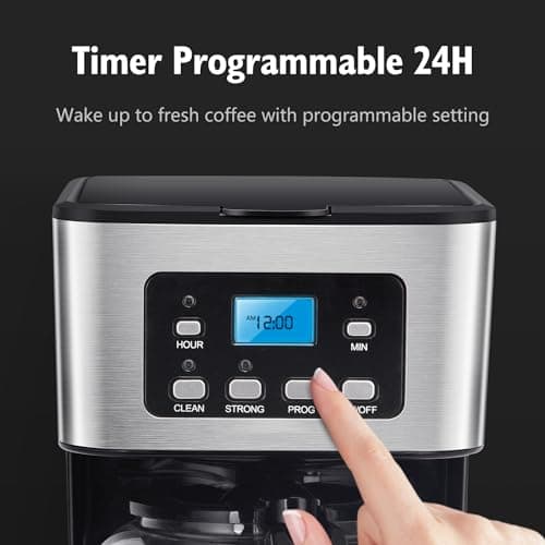 Taylor Swoden 12-Cup Programmable Coffee Maker, Black & Stainless Steel