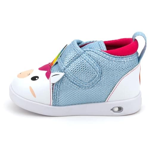 ikiki Squeaky Shoes for Toddlers with On/Off Squeaker Switch - Version 2-2025, Blue Unicorn V2, 7 Toddler