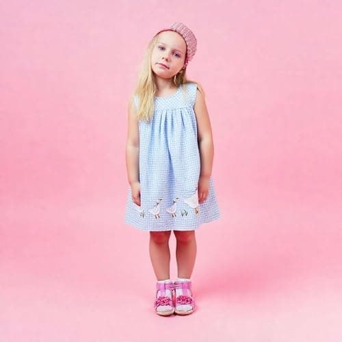 Winzik Girls Dress, Toddler Summer Short Sleeve Cotton Casual Easter Dresses Clothes 18M-7Y(5-6 Years, Blue Ducks)