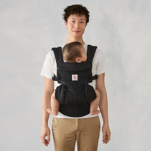 Ergobaby Omni Classic Baby Carrier for Newborn to Toddlers 0-48 Months (7-45 lbs) - 4-Position 100% Premium Cotton Baby Carrier with Ergonomic Support - Onyx Black