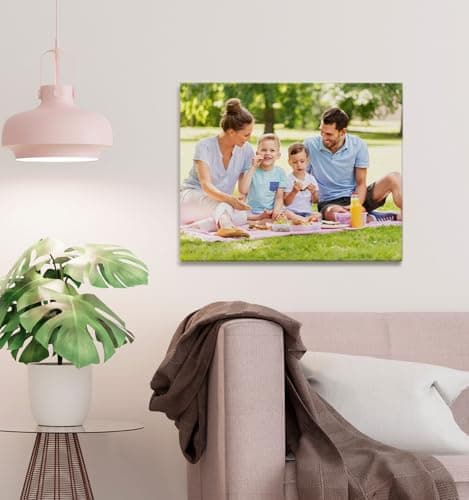 TreeDeal Custom Canvas Prints with Your Photos, Framed 10” x 8” Personalized Pictures Print, Customized Photo to Canvas Wall Art Ideal for Home Decor Gift Wrapping Pets Family Baby Wedding
