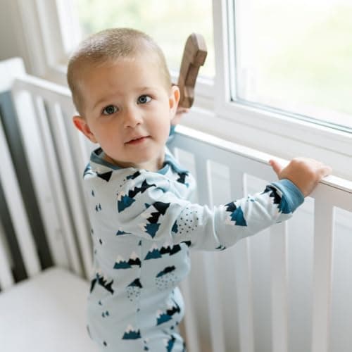 ZIPPYJAMZ Baby Sleepers, Organic GOTS Cotton Footed Onesies, Inseam Zipper for Quicker and Easier Diaper Changes - Little Adventurer (0-3 Months)