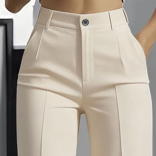 Women Wide Leg Pants Work Business Lightweight Trousers High Waist Work Casual Pull On Slacks with Pockets 2026