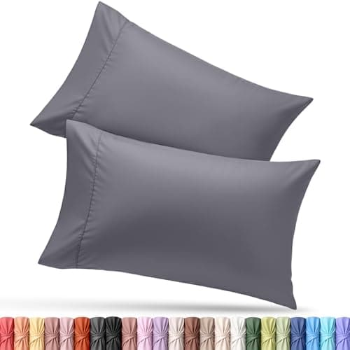 Pillow Covers by Utopia Bedding - Queen Size 2-Pack β Soft Brushed Microfiber β Perfect for Hospitals, Hotels, Guest Rooms β Oeko-TEX Certified, 20x30 Inches (Grey)
