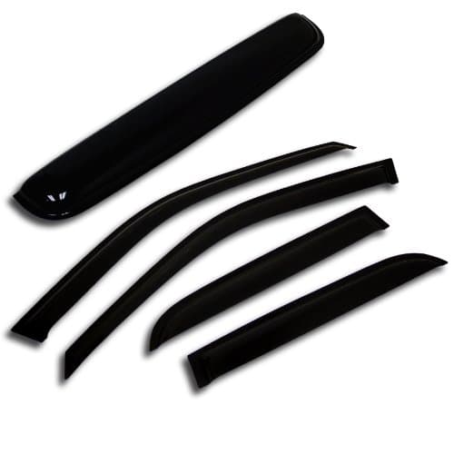 Car Rain Guard & Sunroof | Outside Mount Window Visor Side Deflectors | Waterproof Sunroof Cover Rain Shields Compatible with 2004-2008 Acura TSX | 5 Pcs Set, WSV-556, Dark Smoke