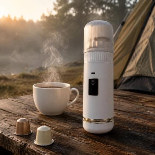 MotiveTech Maker Machine Handheld Capsule Brewer Transparent Body Rugged 304 Stainless Steel Suitable for Home 0.5L