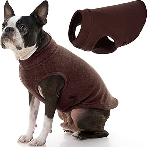 Gooby Stretch Fleece Vest - Brown, Large