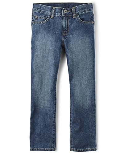 The Children's Place Boys Basic Bootcut Jeans,Med Indigo Single,12