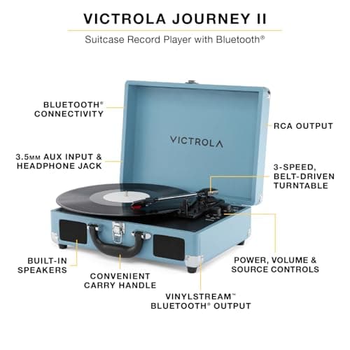 Victrola Journey II - Bluetooth Suitcase Record Player - Brown
