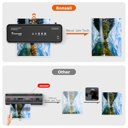Bonsaii 9 Inch 4 in-1 Thermal Laminator Machine with Never Jam Technology for Documents/Posters/Photos, Personal Laminator with 40 Laminating Sheets, Ideal for Office/School/Home/Business