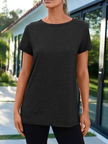 AUTOMET Women's Soft Basic Short Sleeve T-Shirt, Crewneck Tops Summer Casual Tee for Spring Shirts Clothes Everyday Wear 02black XS