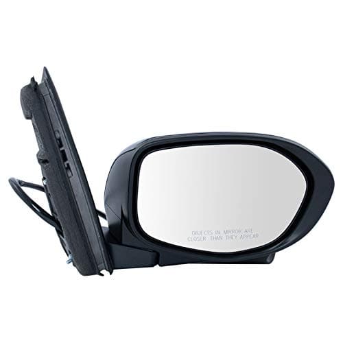 TRQ Passenger Side View Mirror Assembly Power Heated Camera Smooth Paint to Match Black Compatible with 2014-2017 Honda Odyssey EX & EX-L